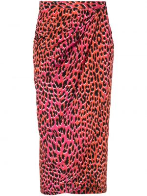 Hodvábna sukňa s potlačou s leopardím vzorom Zadig&voltaire ružová
