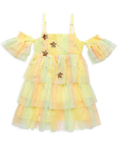 Платье сетчатое Baby Sara, желтое