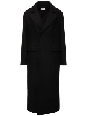 Kašmírový vlněný kabát Loulou Studio černý