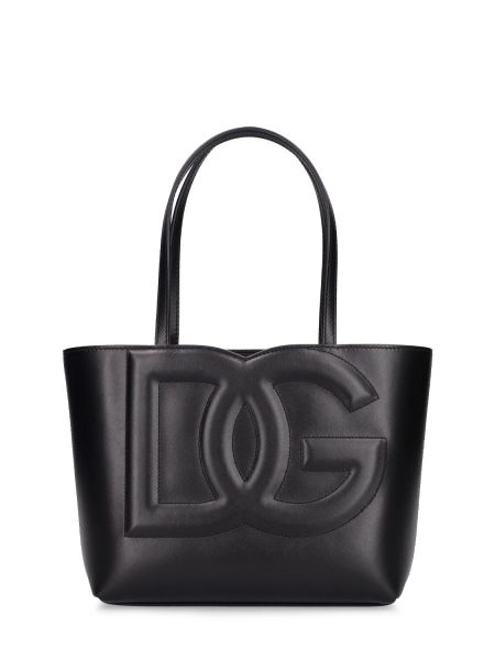 Kožna shopper torbica Dolce & Gabbana crna