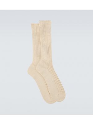 Памучни чорапи Auralee бежово
