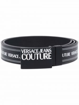 Кожаный колан с принт Versace Jeans Couture черно