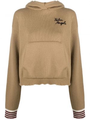 Megztas siuvinėtas džemperis su gobtuvu Palm Angels