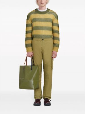 Shopper kabelka s potiskem Marni zelená