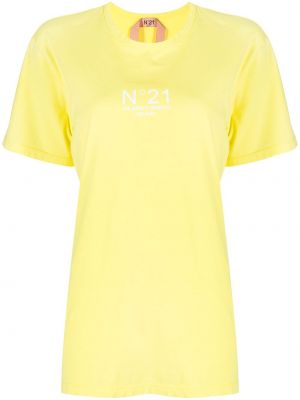 T-shirt aus baumwoll mit print N°21 gelb
