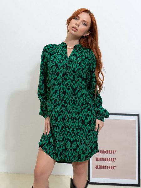 Бавовняна сукня міні Issa Plus зелена