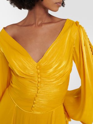 Sukienka długa Costarellos żółta