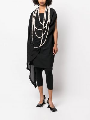 Sukienka koktajlowa z perełkami asymetryczna Junya Watanabe czarna