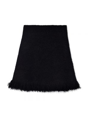 Minigonna con frange a vita alta di lana Chloé nero
