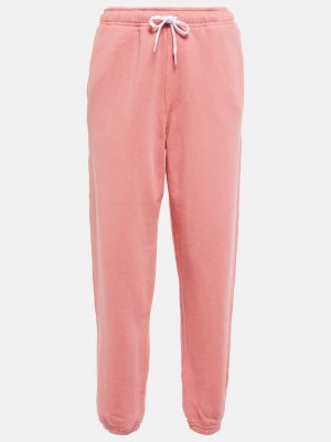 Bavlněné sportovní kalhoty jersey Polo Ralph Lauren růžové