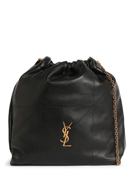 Usnjena torbica za čez ramo Saint Laurent črna
