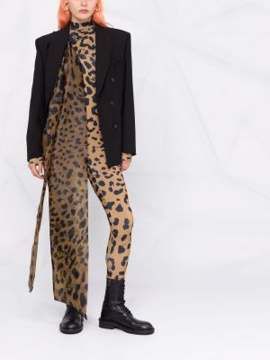 Combinaison à imprimé à imprimé léopard Atu Body Couture marron