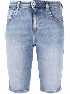 Shorts di jeans a vita alta Diesel blu