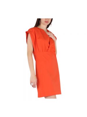 Sukienka mini z dekoltem w serek Liviana Conti pomarańczowa