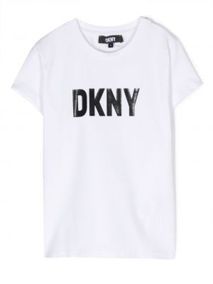 Printti puuvilla t-paita tytöille Dkny Kids valkoinen