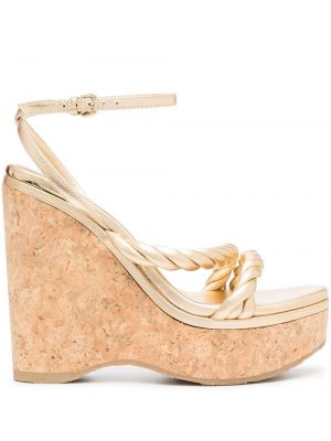 Kile plattform sandaler med reim Jimmy Choo gull