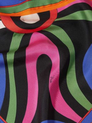 Echarpe en soie à imprimé à motifs abstraits Pucci noir