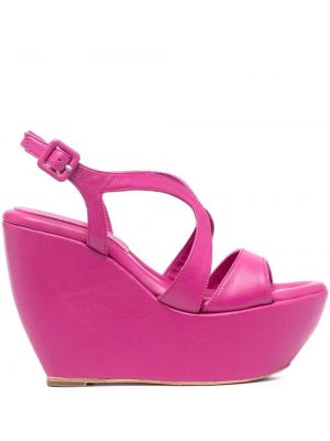 Platvorm nahast sandaalid Paloma Barceló roosa
