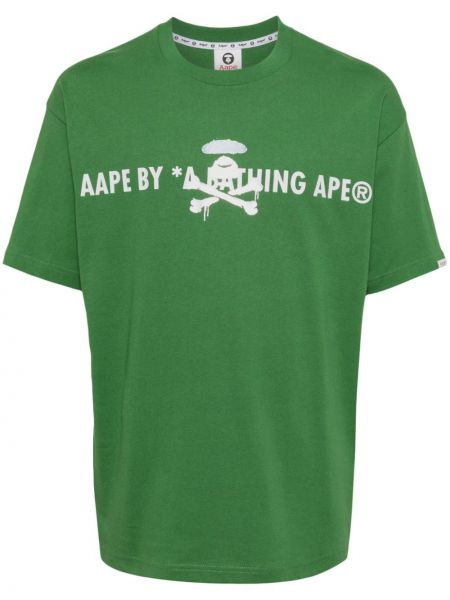 Koszulka bawełniana z nadrukiem Aape By A Bathing Ape zielona
