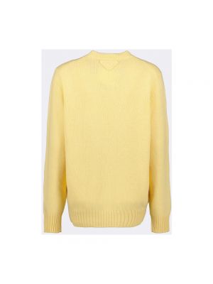 Sweter z kaszmiru oversize Prada żółty