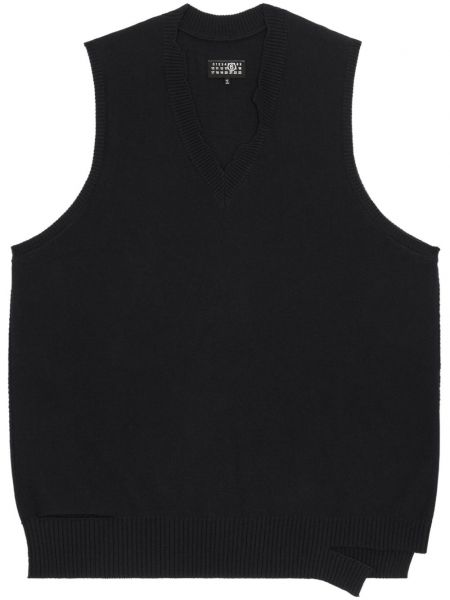 Robe effet usé en tricot Mm6 Maison Margiela noir