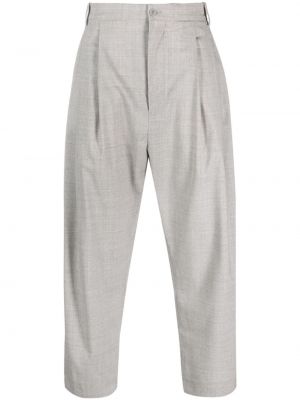 Plisované vlněné kalhoty Hed Mayner šedé
