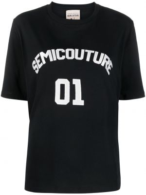 Тениска с принт Semicouture черно