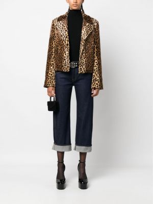 Leopardí bunda s kožíškem s potiskem Philosophy Di Lorenzo Serafini