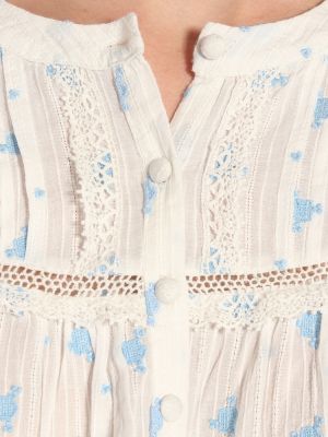 Bluză din bumbac cu model floral Loveshackfancy alb