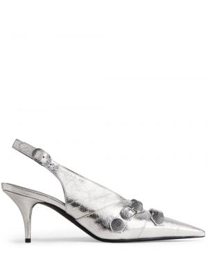 Sandale slingback Balenciaga argintiu