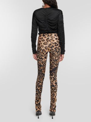 Leggings con stampa leopardato in jersey Blumarine