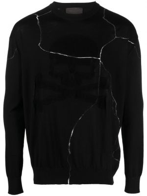 Sweter wełniany Philipp Plein czarny
