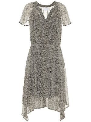 Aksamitna sukienka midi z nadrukiem w panterkę Velvet beżowa