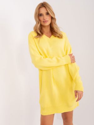 Pletené pletené šaty Fashionhunters žluté