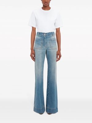 Brīva piegriezuma džinsi ar radzēm Victoria Beckham zils