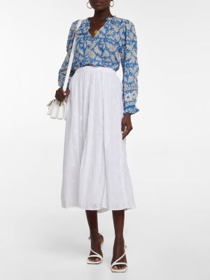 Aksamitna spódnica midi Velvet biała