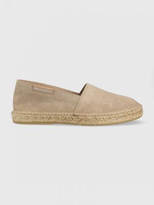 Espadrile din piele Karl Lagerfeld maro