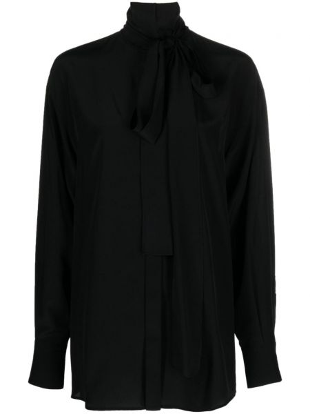 Копринена блуза Sportmax черно