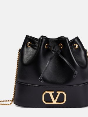 Kožená kabelka Valentino Garavani čierna