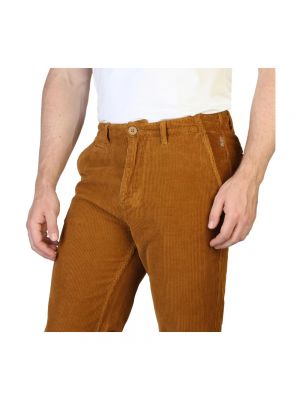 Pantalones chinos con cremallera de algodón a rayas Napapijri marrón