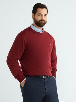 Jersey de lana de algodón de tela jersey Gant granate