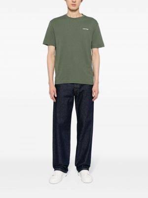 Kokvilnas t-krekls ar apdruku Calvin Klein zaļš