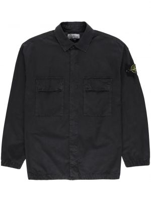 Памучна риза Stone Island сиво