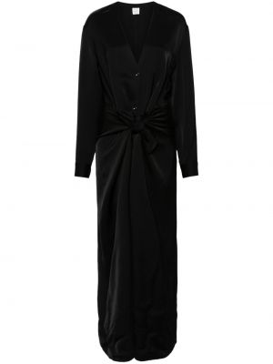 Obleka z v-izrezom Toteme črna