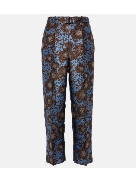 Jacquard floral bukser med rette ben 's Max Mara blå