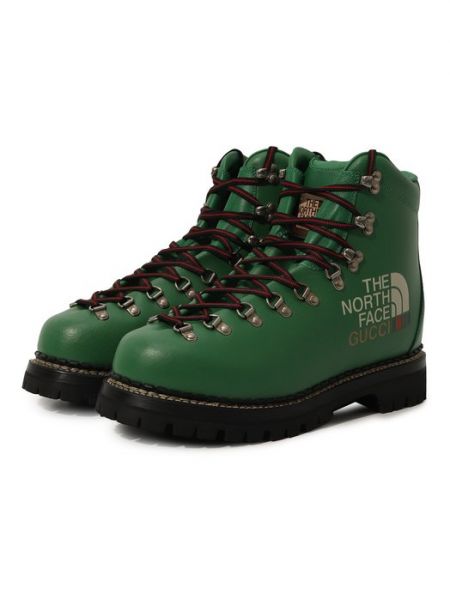 Кожаные ботинки Gucci зеленые