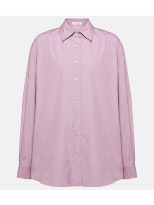 Camicia di cotone oversize The Row rosa