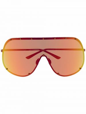 Okulary przeciwsłoneczne oversize Rick Owens pomarańczowe