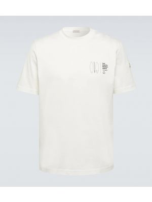 T-shirt di cotone in jersey Moncler bianco