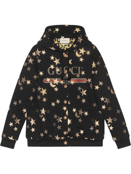 Sudadera con capucha de estrellas Gucci negro